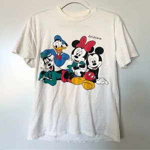 Vintage Mickey Mouse T Shirt Donald Goofy Made In USA Arizona Medium Disney